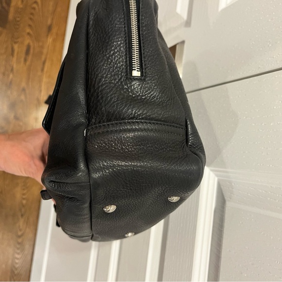 YSL Black Leather Buckle Handbag with Top Zipper - Picture 13 of 16